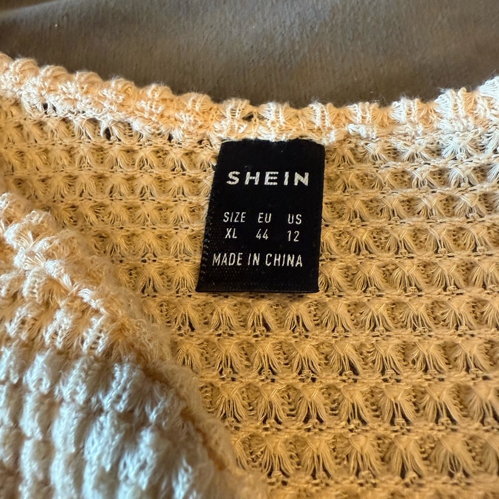 SHEIN Beige Textured Knit Top